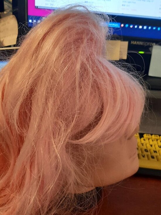 NEW TAG ! Curly Wig Long 24 Inch Light Pink main image 5